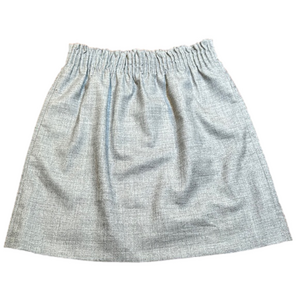 J. CREW Factory Gray Wool Skirt w/ Ruffle Elastic Waist & Front Pockets Size 0